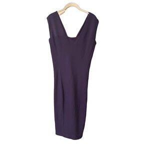 Donna Karan New York Purple Sleeveless V-Neck Dress - Size L